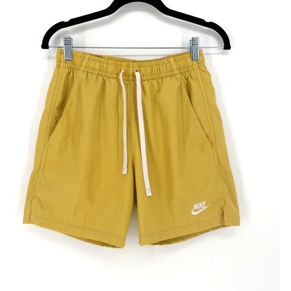 Nike Shorts Mens XS Yellow Sportswear Woven Flow Mesh Lined Drawstring Athletic